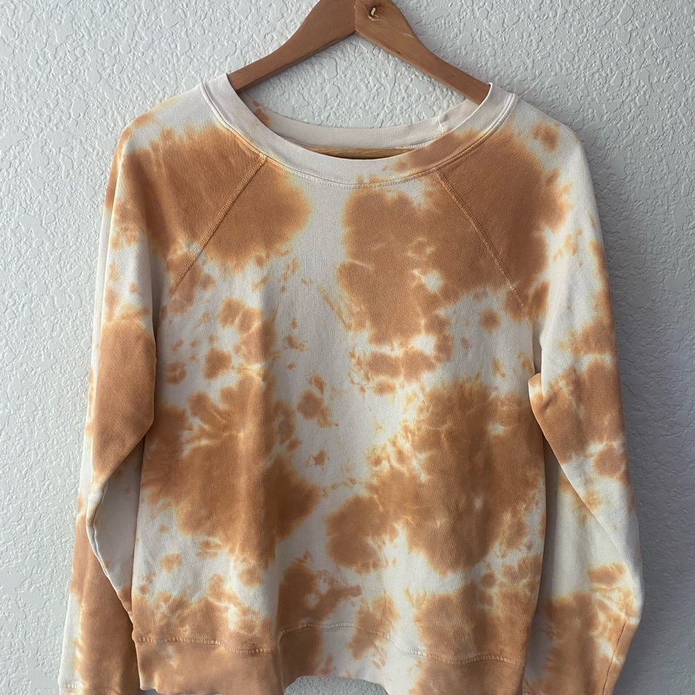 MATE the Label Tie-Dye Sweatshirt in Orange and Cream size Medium